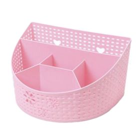 Multifunctional Compartment Holder Stationery Cosmetics Storage Desk Organizer, Pink