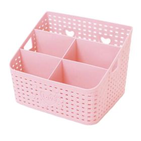 Multifunctional Compartment Stationery Office Supplies Holder Desk Organizer, Pink
