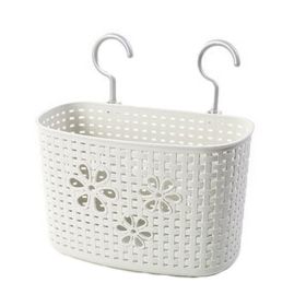 25 CM Multipurpose Plastic Storage Basket Household Organizer ,Gray Flowers