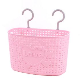 25 CM Love Multipurpose Plastic Storage Basket Household Organizer ,Pink