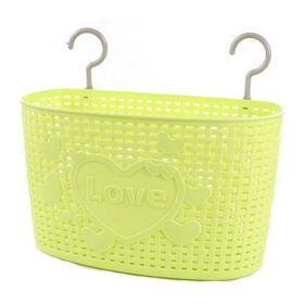33 CM Love Multipurpose Plastic Storage Basket Household Organizer ,Green