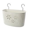 33 CM Multipurpose Plastic Storage Basket Household Organizer ,Gray Flowers