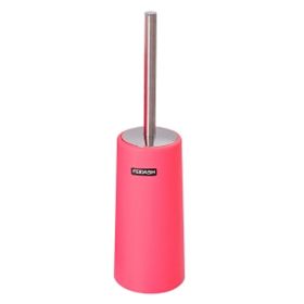 Home Basics Stainless Steel Toilet Brush&Holder Toilet Brush Set,Red