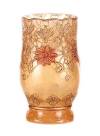 Resin Toothbrush Holder Tumblers Bath Accessories, Lace, Golden