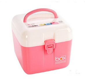 Portable Storage Box Durable Storage Container Medicine Chest,PINK