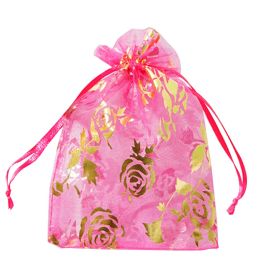 100 Pcs Organza Bags Drawstring Pouches Wedding Favor Bags Candy Bags #22