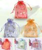100 Pcs Organza Bags Drawstring Pouches Wedding Favor Bags Candy Bags #26