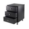 Daniel Accent Table with 3 Drawers, Black Finish