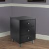 Daniel Accent Table with 3 Drawers, Black Finish