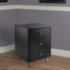 Daniel Accent Table with 3 Drawers, Black Finish