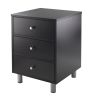 Daniel Accent Table with 3 Drawers, Black Finish