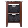 Zoey Side Table Faux Marble Top with 2 Baskets