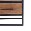 Spacious Acacia Wood TV Unit with Metal Frame, Walnut Brown and Black