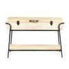 Handmade Wood and Metal Box Console Table with Removable Storage, Brown and Black