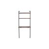 DunaWest Industrial 3 Tier Mango Wood Ladder Storage Wall Shelf with Tubular Frame, Brown and Black