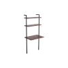 DunaWest Industrial 3 Tier Mango Wood Ladder Storage Wall Shelf with Tubular Frame, Brown and Black