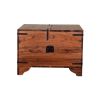DunaWest Trunk Shape Mango Wood Storage Side/ End Table with Hinged Top, Brown and Black