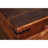 DunaWest Trunk Shape Mango Wood Storage Side/ End Table with Hinged Top, Brown and Black