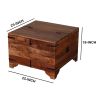 DunaWest Trunk Shape Mango Wood Storage Side/ End Table with Hinged Top, Brown and Black