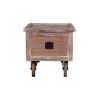 DunaWest Distressed Mango Wood Trunk Storage Coffee Table with Tray Top and Casters, Brown