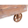 DunaWest Distressed Mango Wood Trunk Storage Coffee Table with Tray Top and Casters, Brown