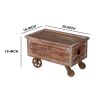 DunaWest Distressed Mango Wood Trunk Storage Coffee Table with Tray Top and Casters, Brown