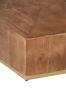 DunaWest Hexagonal Acacia Wood Block Accent Coffee Table with Textured Detail, Brown