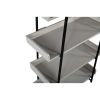 DunaWest 74 Inches 6-Tier Wooden Ladder Storage Bookshelf with Metal Frame, Gray and Black