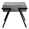 DunaWest Square Mango Wood Side Accent Table with Angled Metal Legs, Light Gray and Black
