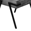 DunaWest Square Mango Wood Side Accent Table with Angled Metal Legs, Light Gray and Black