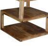 DunaWest Etagere Stacked Cube Design Wooden Side Table with 3 Shelves, Brown