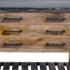 DunaWest Mango Wood Accent Storage Side Table with 3 Drawers and Slatted Bottom Shelf, Brown