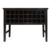 Rectangular Wooden Side Accent Table with Multiple Storage Slots, Brown