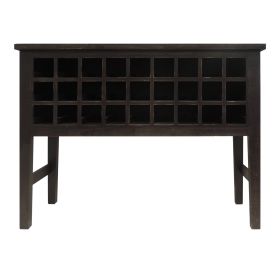 Rectangular Wooden Side Accent Table with Multiple Storage Slots, Brown