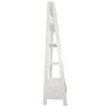 4 Shelf Wooden Ladder Bookcase with Bottom Drawer, Distressed white