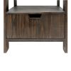 4 Shelf Wooden Ladder Bookcase with Bottom Drawer, Distressed Brown