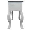 Rustic Wooden Side Accent Table with Cabriole Leg Support, White