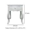 Rustic Wooden Side Accent Table with Cabriole Leg Support, White