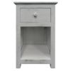Single Drawer Wooden Side Accent Table with Open Bottom Shelf, White