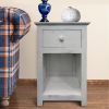 Single Drawer Wooden Side Accent Table with Open Bottom Shelf, White