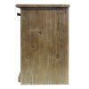 3 Drawer Wooden Accent Chest with Sliding Barn Door Storage, Ash Brown