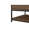 Dunawest Wood and Metal Rectangular Coffee Table with Drawer and  Shelf, Brown and Black