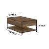 Dunawest Wood and Metal Rectangular Coffee Table with Drawer and  Shelf, Brown and Black