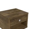 DunaWest 25 Inch Wooden End Side Table Nightstand with Drawer & Splayed Legs, Rustic Brown