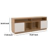 DunaWest 71 Inch Wooden Entertainment TV Stand with 4 Open Shelves, White and Brown