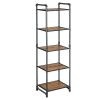 DunaWest 5 Tier Metal Frame Plant Stand with Adjustable Shelves, Brown and Black