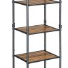 DunaWest 5 Tier Metal Frame Plant Stand with Adjustable Shelves, Brown and Black