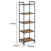 DunaWest 5 Tier Metal Frame Plant Stand with Adjustable Shelves, Brown and Black