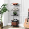 DunaWest 5 Tier Metal Frame Plant Stand with Adjustable Shelves, Brown and Black