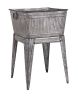 Multi-Functional Galvanized Metal Tub on Stand, Gray